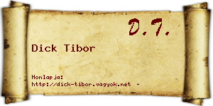 Dick Tibor névjegykártya